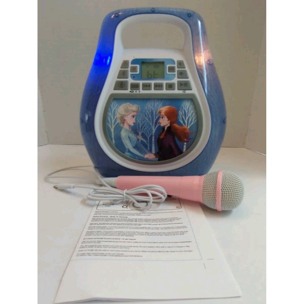 Disney Frozen Bluetooth Portable MP3 Karaoke Machine Player "Good Condition"